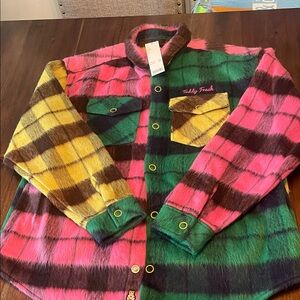 Teddy Fresh Multicolor Plaid Jacket New with Tags